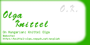 olga knittel business card